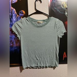 simple stripped green top!!